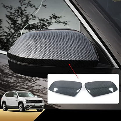 for Volkswagen Atlas 2018 2019 2020 2021 2022 2023 Atlas Cross Sport Side Rearview Mirror Cover, Carbon Fiber Pattern Auto Exterior Atlas Accessories - size: SIDE MIRROR COVER-2PCS