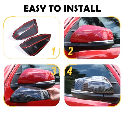 Auto Door Rearview Mirror Protective Trim Cap Compatible with Toyota Wildlander 2020-2022, Side View Mirror Cover Door Side Moulding Trim Accessories (carbon fiber pattern)
