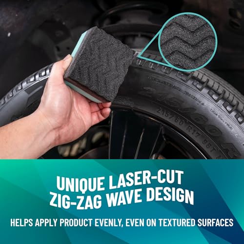 Chemical Guys Wonder Wave Durafoam Tire Shine Applicator Pads - Foam Pads for Applying Tire Dressings, Protectants, Wax, Polish and Car Detailer Products for Trucks and SUVs - 2 Pack - size: Pack of 2