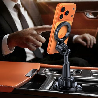 Miracase for MagSafe Car Mount, [Strong Magnetic] 2026 Hands Free Phone Holders for Your Car, Universal Cup Holder Phone Holder for iPhone 17 16 15 14 13 12 Pro Max, Samsung & More Smartphones - style: Magnetic
