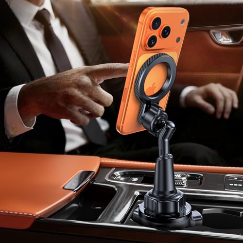Miracase for MagSafe Car Mount, [Strong Magnetic] 2026 Hands Free Phone Holders for Your Car, Universal Cup Holder Phone Holder for iPhone 17 16 15 14 13 12 Pro Max, Samsung & More Smartphones - style: Magnetic