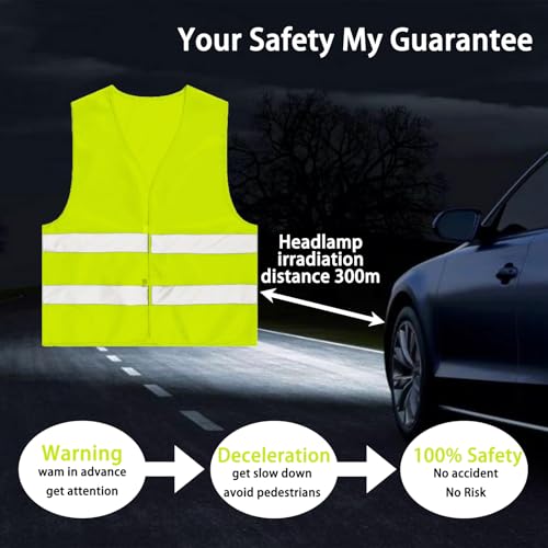 Hao Zhu 2 Pack Hi Vis Safety Vests with 2 Reflective Stripes,for Traffic Work, Running, Surveyor and Guard Construction Vest - color: Green