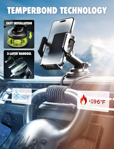 Bracketron Cell Phone Holders for Your Car - TripGrip Extend Phone Holder for Car Dashboard & Windshield, One-Hand Release, 360 Rotation, Suction Cup Car Phone Holder Mount for iPhone Android Samsung - style: Dash & Window Mount 1.0