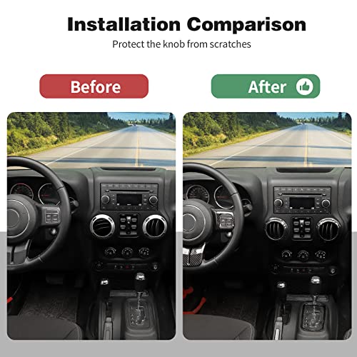 CheroCar 18PCS Interior Trim Kit for Jeep Wrangler JK JKU 2011-2018 4 Door,Steering Button Frame, Air Conditioning Vent Trim Cup Holder Cover,Gear Shift Knobs Frame,Carbon Fiber… - color: Carbon Fiber