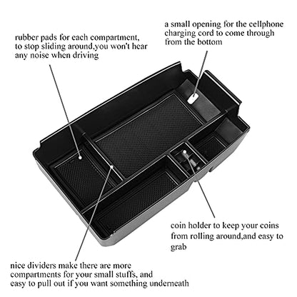Center Console Organizer Compatible with Bronco Sport 2021-2026 Ford Escape 2020-2026 Storage Tray ABS Insert Organizer Glove Pallet Storage Console Separation