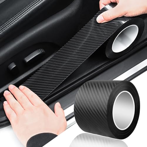 Car Door Edge Trim,Universal Door Sill Protector,Carbon Fiber Front/Rear Bumper Guard,Automotive Scratch Cover Strip Sticker,Car Exterior Accessories for Most Cars(2.76" x33FT,Carbon Fiber) - color: Carbon Fiber-2.76"x33ft