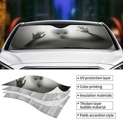 Alien trapped Car Windshield Sunshade Front Window Sun Visor Protector Foldable Shield Cover for Truck SUV - color: Black6