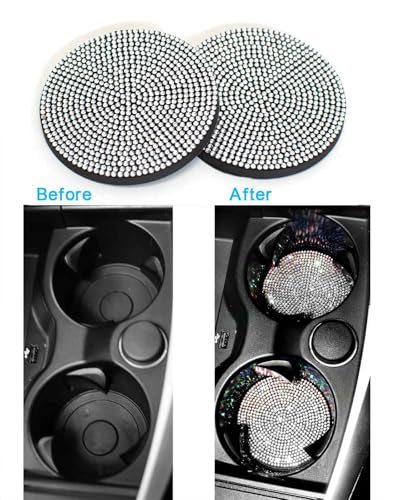 2Pack Bling Car Seatbelt Strap Covers & 1Pack Gear Shift Cover & 1Pack Handbrake Cover for Women Girls - Crystal Rhinestone Velvet Shoulder Pad Protector - Diamond Shine Safety Shoulder Pad - color: B-Diamond 4