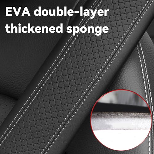 2PCS Car Seat Belt Cover, Soft Shoulder Strap Covers Harness Pads, Safety Leather Seatbelt Comfort Driving Cushion Protect Your Shoulder and Neck Universal for Car, SUV,Truck (Black/Gray) - color: Black/Gray