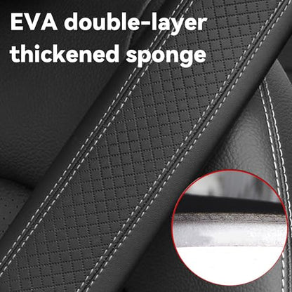 2PCS Car Seat Belt Cover, Soft Shoulder Strap Covers Harness Pads, Safety Leather Seatbelt Comfort Driving Cushion Protect Your Shoulder and Neck Universal for Car, SUV,Truck (Black/Gray) - color: Black/Gray