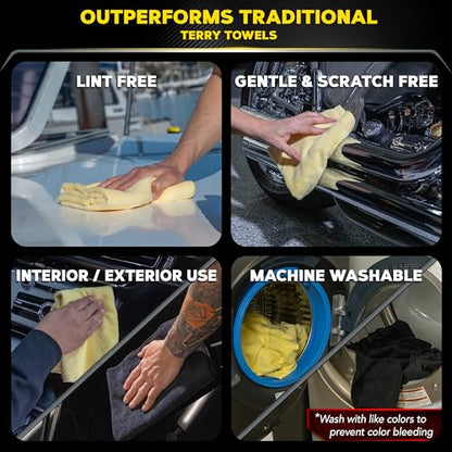 Meguiar's Supreme Shine Microfiber Towels for Cars, Ultra-Plush Car Microfiber Towel Set for Quickly Removing Product Without Leaving Swirls on Paint, Glass, Plastic, or Chrome - size: 6 Microfiber Towels