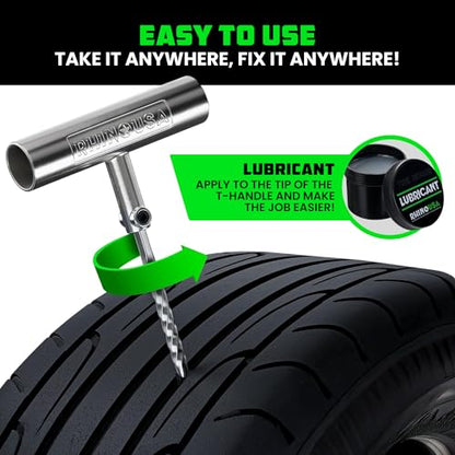 Rhino USA Tire Repair Kit (86-Piece) Professional Heavy Duty Tire Plug Kit to Fix Punctures & Patch Flats with Ease - Ultimate Tubeless Tire Repair Tools for Car, Motorcycle, ATV, UTV, RV and Trailer - size: 86 Piece Set