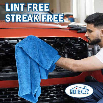 HOMEXCEL Car Drying Towels, 2 Pack Professional Microfiber Towels for Cars, Scratch-Free, Highly Absorbent Drying Towel for Cars, SUVs, RVs, Trucks, and Boats, 31 x 24 inch, Blue - color: Blue