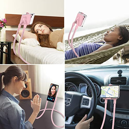 B-Land Cell Phone Holder, Universal Mobile Phone Stand, Lazy Bracket, DIY Flexible Mount Stand with Multiple Function - color: Pink