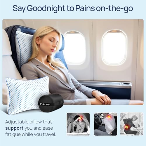 fulocean Small Cooling Memory Foam Pillow for Travel & Camping, Compressible Adjustable Pillow for Medium Firm Neck Knee Lumbar Support,Washable, Ideal Sleeping, Car, Airplane, Backpacking, Gifts - size: M - 18 x 13 Inch