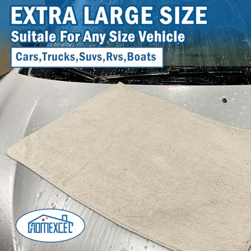 HOMEXCEL Professional Large Microfiber Car Drying Towels 2 Pack, Lint Free, Scratch Free, Highly Absorbent Drying Towel for Cars, SUVs, RVs, Trucks, and Boats,31" x 24",Brown - color: Brown