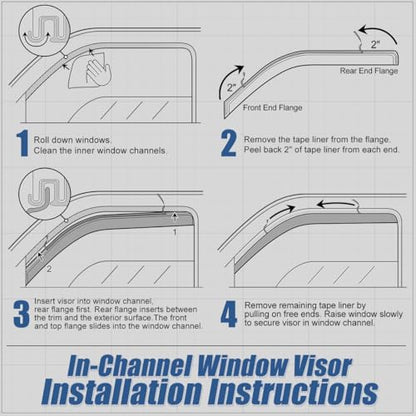 Auto Dynasty in-Channel Window Visors Compatible with 2016-2025 Chevrolet Malibu, 4Pcs Front Left Right Window Deflectors Rain Guards Sun Wind Air Side Vent Shade, Glossy Black