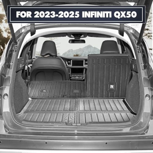 Vanseno Cargo Liner for Infiniti QX50 2019-2025 / QX55 2022-2025 Trunk Mats All Weather TPE Rear Cargo mats for QX50 Accessories,Black - color: Fit 2019-2026 Infiniti QX50