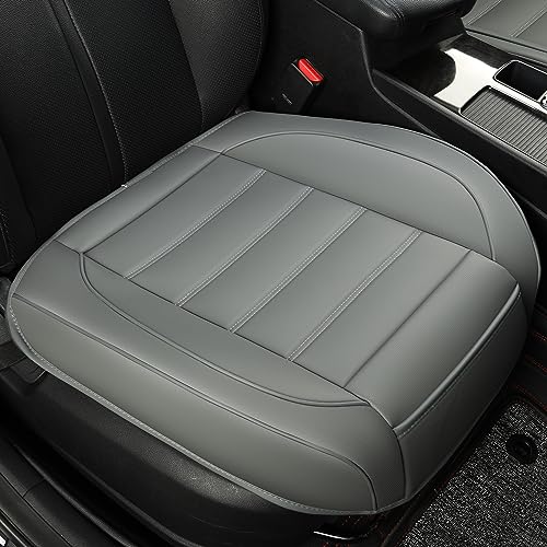 1 Pack Leather Front Car Seat Covers,Bottom Seat Covers for Cars,Driver Car Seat Cover,Luxury Seat Protectors,Waterproof,Anti-Slip,Full Wrap,for Most Vehicles,Sedan,Truck,SUV(Grey) - color: Parallel Grey, size: 1 PC