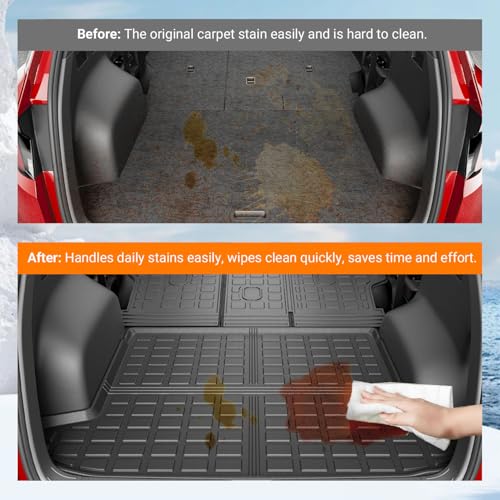 powoq Cargo Mat Compatible with 2022-2025 2026 Tucson Trunk Mat Cargo Liner TPE All Weather Protection Trunk Liner Backrest Replacement for 2022-2025 2026 Tucson Accessories (Trunk Mat+Backrest Mats) - size: Compatible With Tucson | 2022-2026