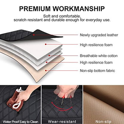 BEITK,2 Pack Leather Front Car Seat Cover Bottom Car Seat,Anti-Slip and Full Wrap Driver Car Seat Protectors Storage Pocket,Luxury Waterproof Bottom Auto Seat Cushion Pad MatMost Vehicles(Black) - color: black-2pcs