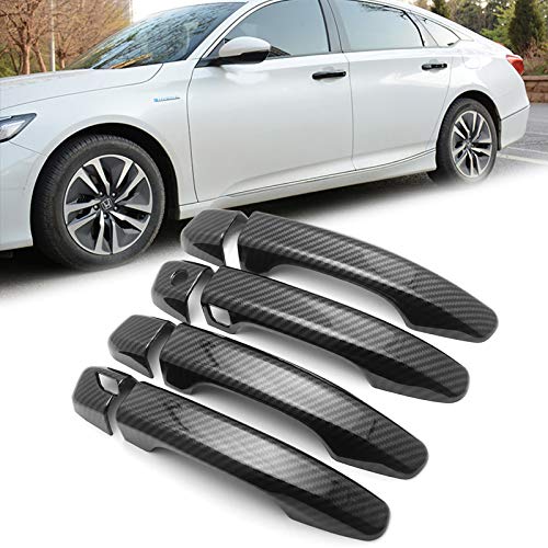 x xotic tech Exterior Door Handle Cover Trim, Carbon Fiber Pattern, Compatible with Honda Accord 10th Gen 2018-2022 (with Smart Key Entry) - color: Carbon Fiber