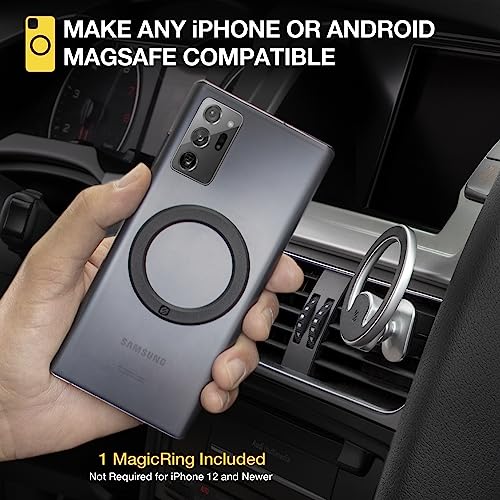 Scosche MagicMount MEMSV Elite2 Magnetic Phone Mount for Car Vent, MagSafe Phone Holder with 360° Adjustable Magnet Head, Cell Phone Stand Compatible with iPhone 16/15/14/13/12 & MagSafe Case, Silver - style: MagSafe Vent
