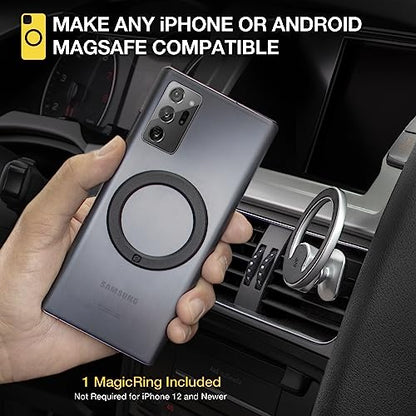 Scosche MagicMount MEMSV Elite2 Magnetic Phone Mount for Car Vent, MagSafe Phone Holder with 360° Adjustable Magnet Head, Cell Phone Stand Compatible with iPhone 16/15/14/13/12 & MagSafe Case, Silver - style: MagSafe Vent