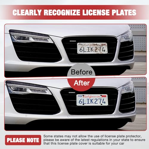 License Plate Protector 2 Pack, Clear License Plate Cover 12.08 * 6.02’’ Universal, Plate Cover for Car Plastics, Car Frame Cover Shield with Screws Transparent Spacers Screw Caps by XIOGZAXI - style: Style A