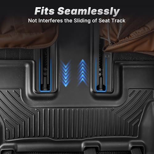 OEDRO Floor Mats & Trunk Cargo Mat with Backrest Mat Fit for 2024 2025 2026 Hyundai Santa Fe 6/7 Seats Gas and Hybrid, TPE All Weather Custom Fit Floor Liners, Car Mats Full Set Accessories, Black - style: 24-26 Santa Fe Gas & Hybrid Full Mats Set with Ba