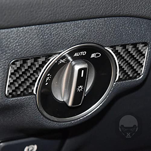 NVCNX Carbon Fiber Compatible with Mercedes-Benz C-Class W204 C300 C350 C63 AMG 2008 2009 2010 Sedan Accessories Car Dash Headlight Switch Button Panel Cover Interior Trim Sticker Decal 2PCs - color: Dash Headlight Switch Button Trim - for 2008-2010