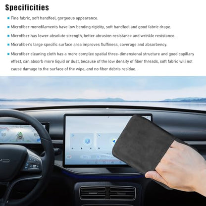 Ohleats Car Screen Cleaner, Microfiber Auto Screen Cleaning Pad, Foldable Touch Screen Cleaner Cloth for Vehicle Dashboard LCD Display, Interior Car Accessories - color: Long Square,1Pcs