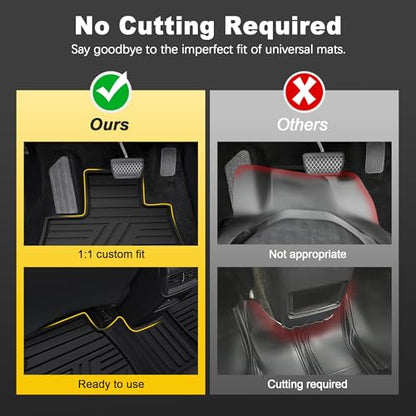 All Weather Floor Mats Custom Fit for Mazda CX-5 2017-2025 Waterproof Heavy Duty Anti-Slip Car Mats, 1st & 2nd Row Full Black
