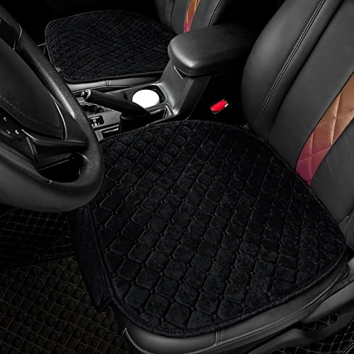 surpassme 2 Comfortable Car Seat Covers Universal Front Seat Coves for Car Accessories with Storage Pockets, Padded Car Interior Covers for Automotive, SUV, Truck, and Van (Black) - color: Black, size: 2 Front Seat Covers