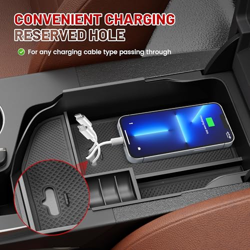 RED WOLF Center Console Organizer Tray for 2014-2024 Lexus RC 300 350 IS 350 500 Armrest Box Secondary Storage Factory Model Design with Anti-Slip Pad