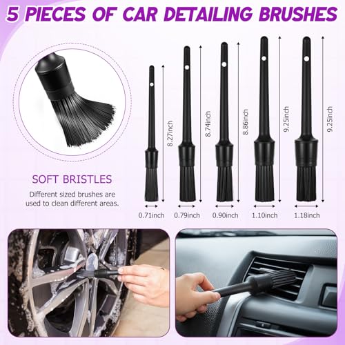 16 Pcs Windshield Cleaner Tool, Car Cleaning Kit with Various Detailing Brushes Set Spray Bottle Cleaner Towel Cleaning Gel Accessories Car Interior Detailing Kit for Windows Vents(Purple) - color: Purple