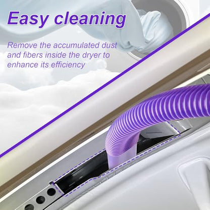 Upgraded Dryer Vent Cleaner Kit: Universal Vacuum Hose Attachment for Lint Removal Fits All Vacuums Cleaner Dryer Cleaning Tools for Clogged Ducts (Purple) - color: Purple