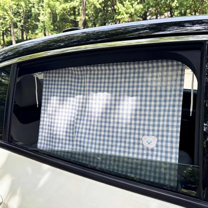 Gilprop 2 Pcs Car Window Shades Suction Cups Double Layer Auto Sun Shade Car Side Window Covers for Family Privacy Protection Breastfeeding Taking a nap Camping 18.5" x 26"(Blue) - color: Blue