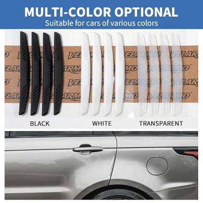 4PCS Car Door Edge Guards Universal 3D Carbon Fiber Texture Anti-Collision Scratch Protector Strips Flexible Silicone Trim with Nano Adhesive for Sedan SUV Truck Black - color: BLack