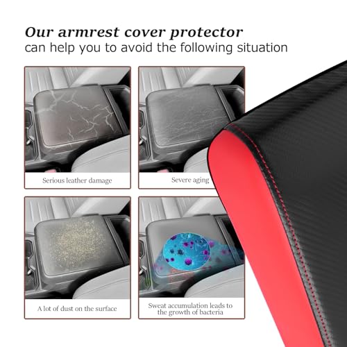SKTU for 2024 2025 2026 Toyota Tacoma Center Console Cover 2024 2025 2026 Tacoma Armrest Cover 2024 2025 2026 Tacoma Center Console Pad Toyota Tacoma 2024 2025 2026 Accessories Console Cushion (Red) - color: 2024-2026 Tacoma Red