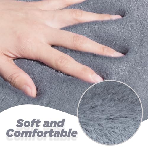SEG Direct Auto Center Console Cover, Furry Car Armrest Cover, Soft Fluffy Middle Console Pad, Car Armrest Seat Box Cover for Women Men, Universal Fit for Most Vehicle, SUV, Truck, Car (Blue Gray) - color: Blue Gray