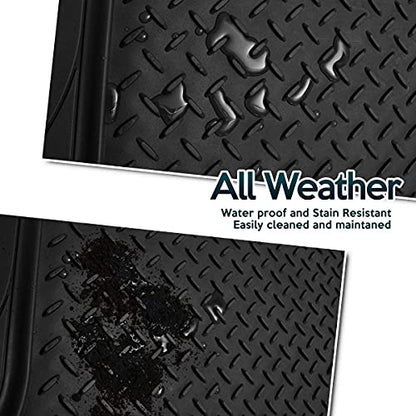 ZONETECH All Weather Rubber Semi Pattern Cargo Liner Trunk Floor Mat – Premium Quality Black Heavy Duty Cargo Trunk Floor Mat - size: 1 PACK