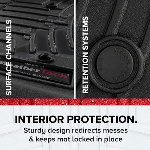 WeatherTech FloorLiners Custom Fit for 2017-2022 Honda CR-V, 2020-2022 CR-V Hybrid - 1st & 2nd Row (441110-1-2), Black - color: Black