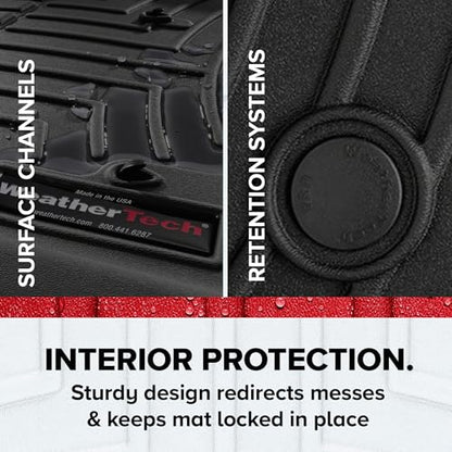 WeatherTech FloorLiners Custom Fit for 2017-2022 Honda CR-V, 2020-2022 CR-V Hybrid - 1st & 2nd Row (441110-1-2), Black - color: Black