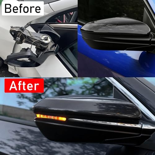 Moonlinks Compatible with 2016-2021 Honda Civic Passenger Side Mirror Cover,Glossy Black for 10th Gen Civic,2019-2022 Insight,RH Side Door Rearview Mirror Cap Trim(1PC) - size: 10th-right Black