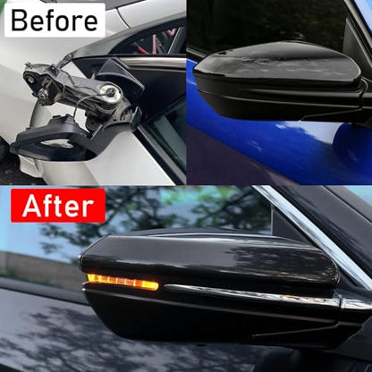 Moonlinks Compatible with 2016-2021 Honda Civic Passenger Side Mirror Cover,Glossy Black for 10th Gen Civic,2019-2022 Insight,RH Side Door Rearview Mirror Cap Trim(1PC) - size: 10th-right Black