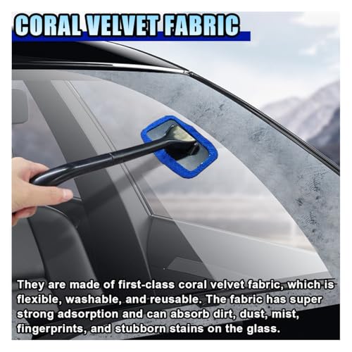 LAINLOY 7 Pack Microfiber Cloths, Replaceable Car Inside Windshield Cleaning Tool Bonnet, Reusable Window Washing Pads Cover Kit, Car Interior Glass Cleaner Towel Fit 5"