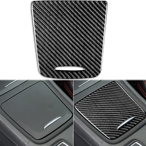 Real Carbon Fiber Center Control Storage Box Cover Panel Sticker Cover Compatible with Benz CLA C117 2014-2018 GLA X156 2015-2019 Interior Trim Accessories Black - color: Center Control Storage Box Cover Panel