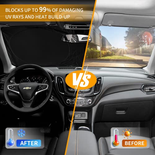 Car Windshield Sun Shade for 4Runner 2003-2009-Sunshade for Front Window Cover Custom Fit Toyota RAV4 4Runner Sequoia Land Cruiser Sun Visor Protector 210T Fabric Foldable Shades Block UV Ray (M+ - size: For 4runner 2003-2009