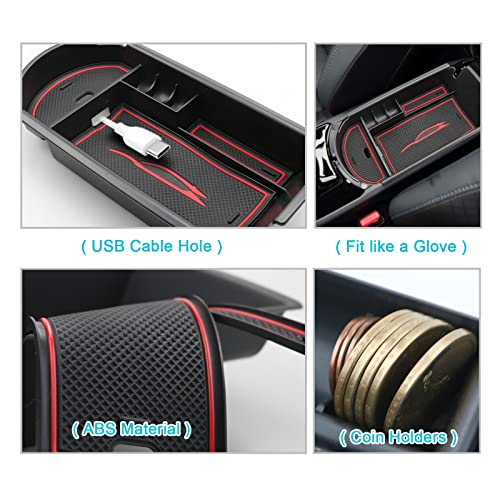 CDEFG Center Console Accessory Organizer Compatible with 2018 2019 2020 2021 2022 CHR C-HR, ABS Material Armrest Box Insert Tray (Red) - color: 1Pcs Red for CHR 2018-2023
